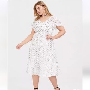 Torrid White Polka Dot Dress